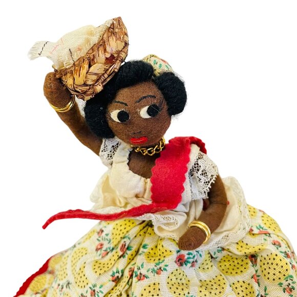 Vintage Handmade Cloth 2 Dolls In One Reversible Dress 9" Collectible Decor Toy - Picture 3 of 16